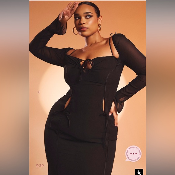 House of Cb Ophelia black midi dress size medium m - Picture 7 of 8